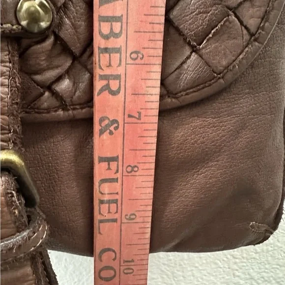 CIVICO 93 Italy Distressed Leather BOHO CROSSBODY Brown Woven Flap Messenger - Picture 5 of 16